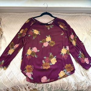 Beautiful Floral Long Sleeve Blouse by Loft